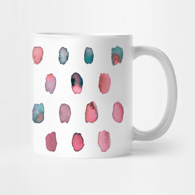 Watercolor Palette Pink Dots by ninoladesign